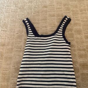 H&M Navy and White Striped Ribbed Tank